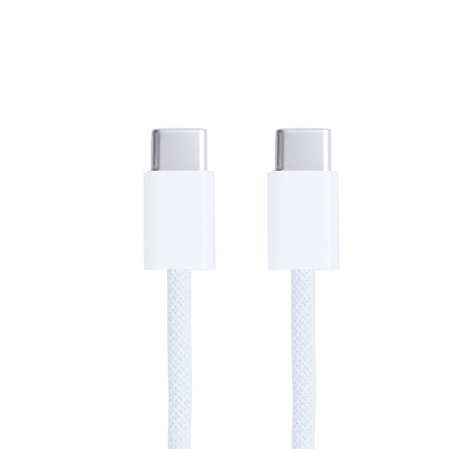 For Apple iPhone 15, 16, 17 Series USB-C To USB-C Woven Cable 100cm 60W  White Retail Box