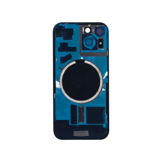 For Apple iPhone 15 Back Glass Without NFC, Enlarged Camera Frame Black Compatible