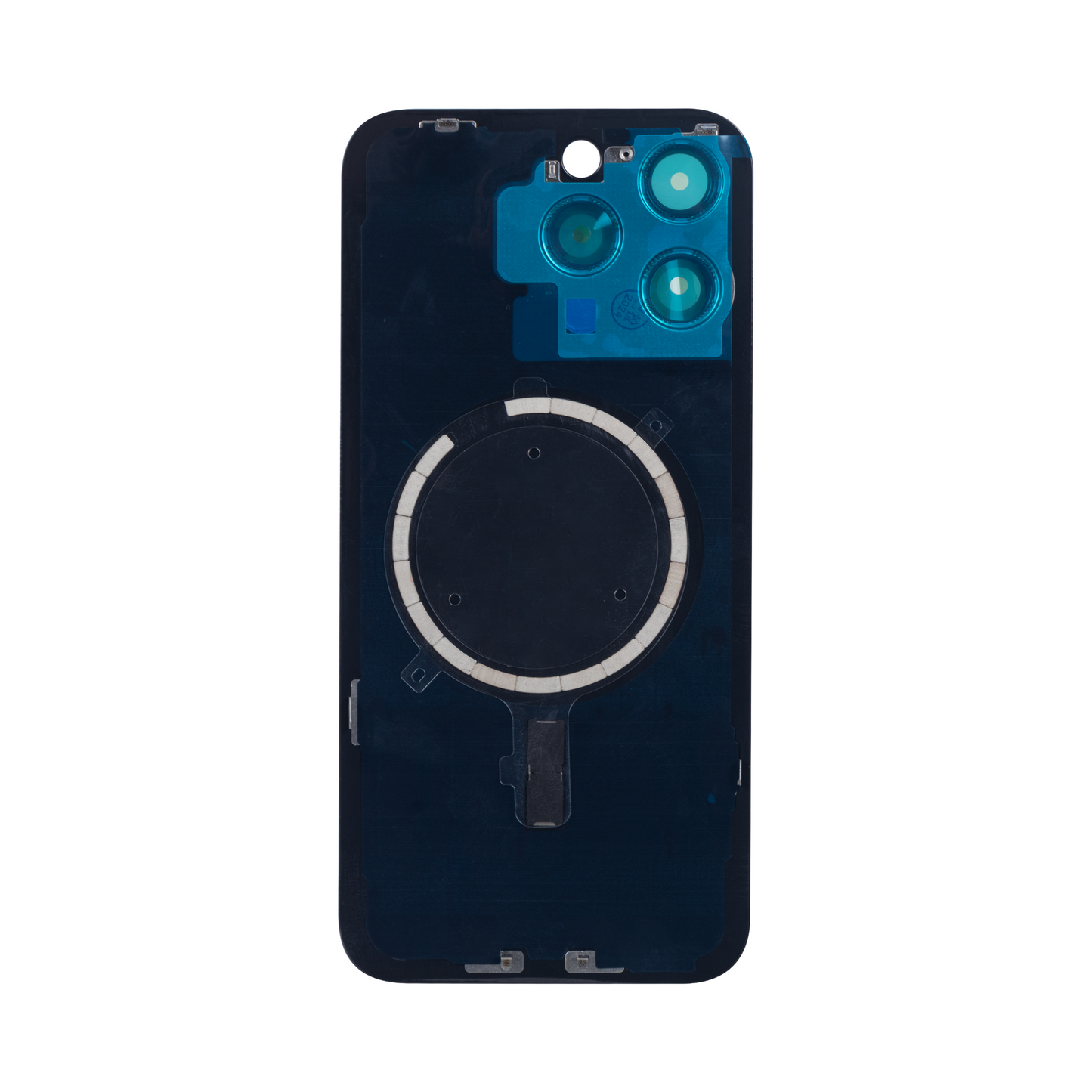 For Apple iPhone 15 Pro Back Glass Without NFC, Enlarged Camera Frame Black Titanium Compatible
