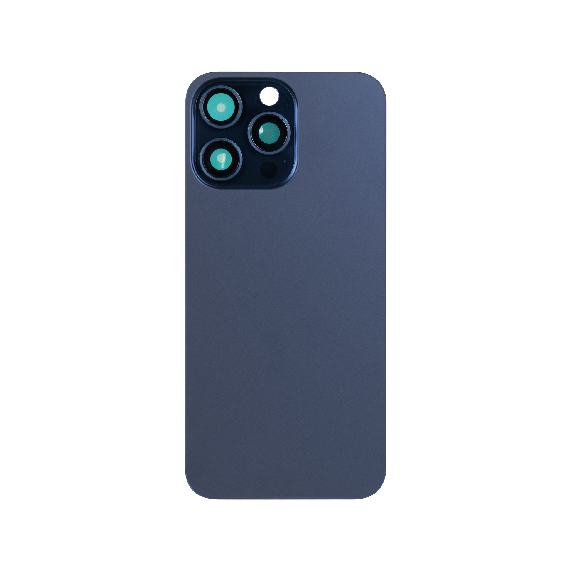 For Apple iPhone 15 Pro Back Glass Without NFC, Enlarged Camera Frame Blue Titanium Compatible