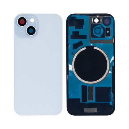For Apple iPhone 15 Plus Back Glass Without NFC, Enlarged Camera Frame Blue Compatible