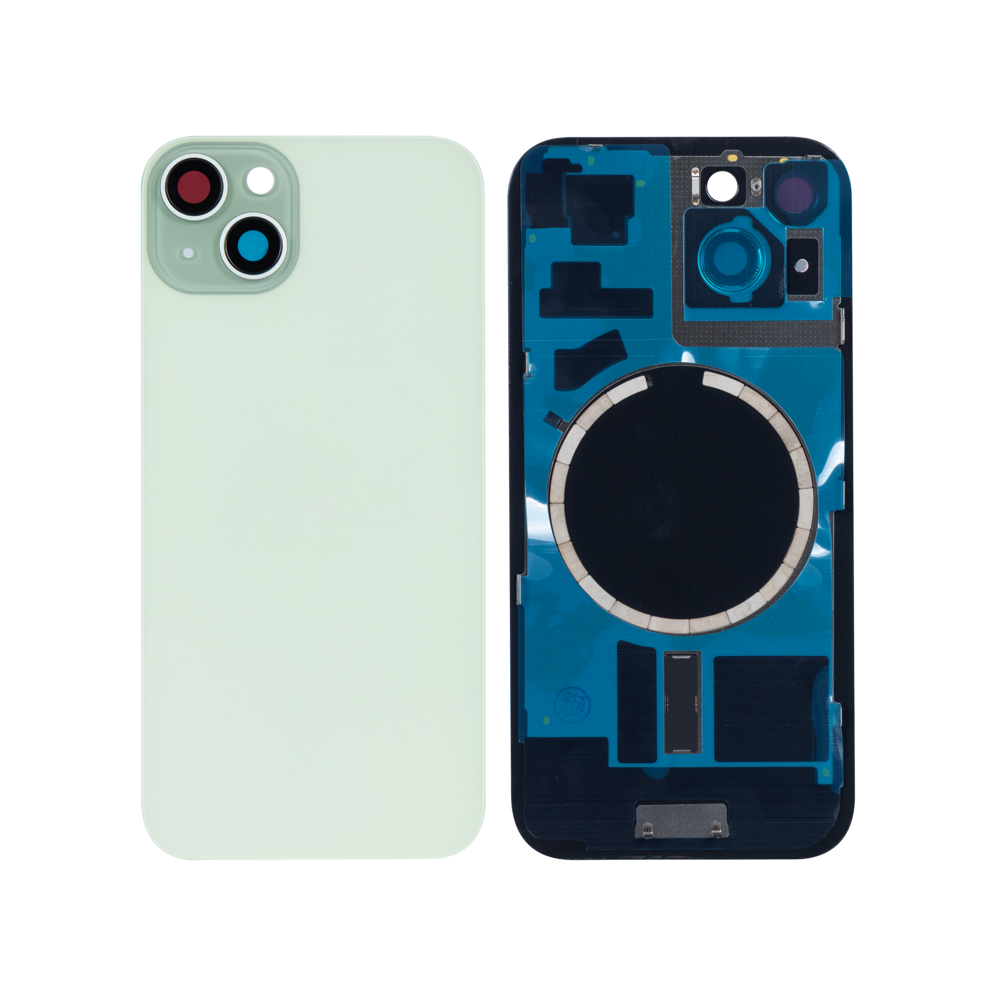 For Apple iPhone 15 Plus Back Glass Without NFC, Enlarged Camera Frame Green Compatible