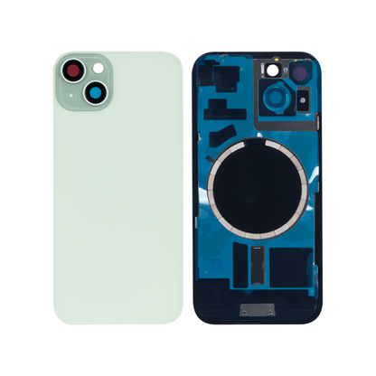 For Apple iPhone 15 Plus Back Glass Without NFC, Enlarged Camera Frame Green Compatible