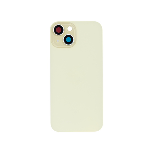 For Apple iPhone 15 Plus Back Glass Without NFC, Enlarged Camera Frame Yellow Compatible