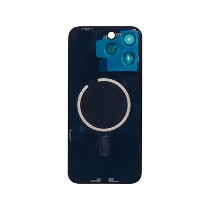 For Apple iPhone 15 Pro Max Back Glass Without NFC, Enlarged Camera Frame White Titanium Compatible