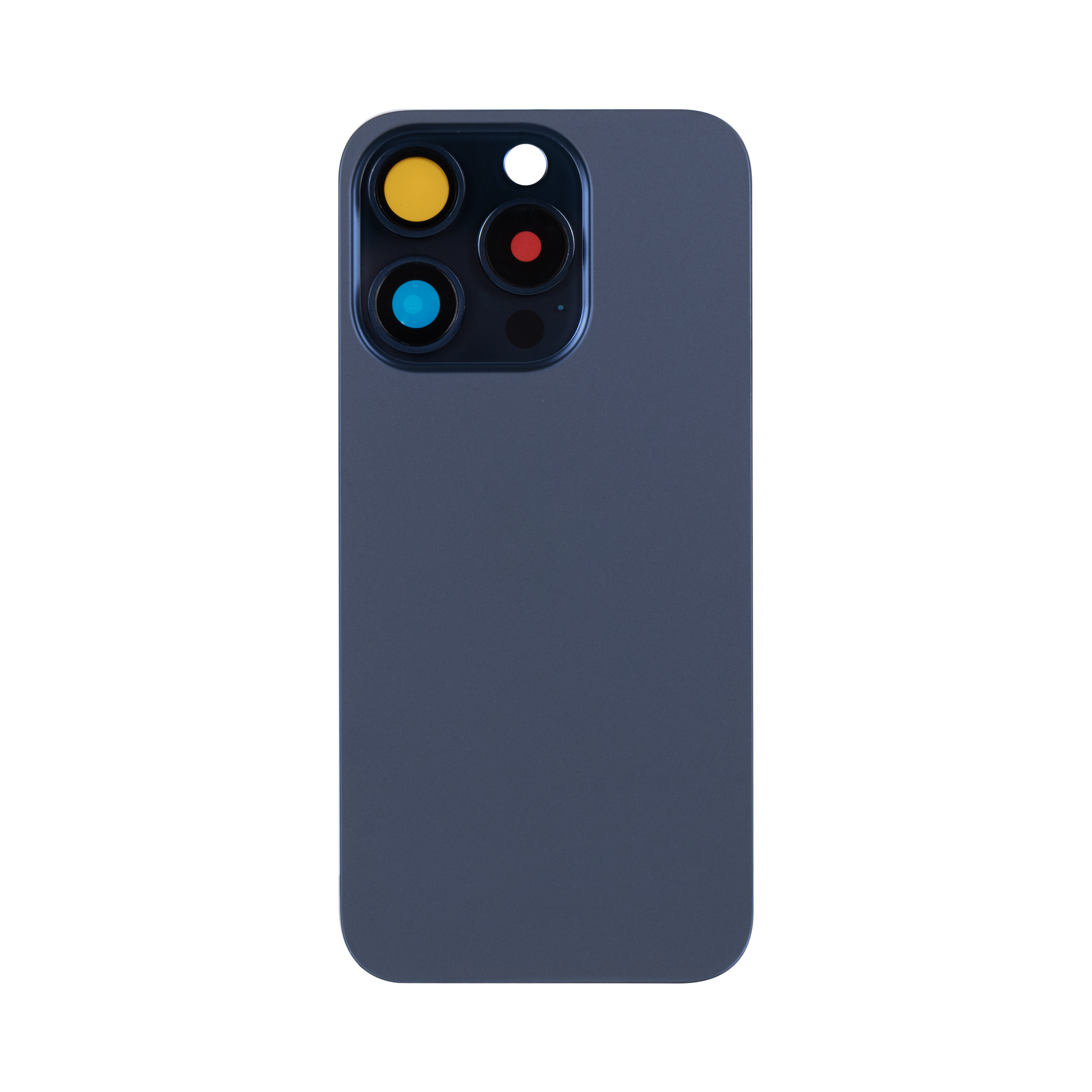 For Apple iPhone 15 Pro Max Back Glass Without NFC, Enlarged Camera Frame Blue Titanium Compatible