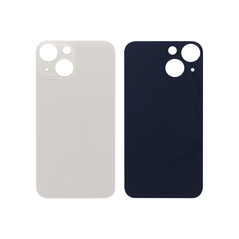 For Apple iPhone 13 Mini Back Glass, Enlarged Camera Frame Starlight Compatible