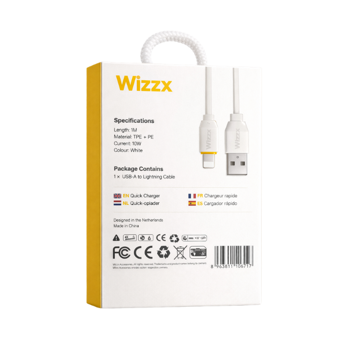 Wizzx USB-A to Lightning Kabel - 1M