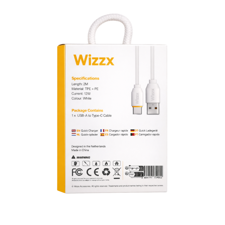 Wizzx USB-A to USB-C Kabel - 2M