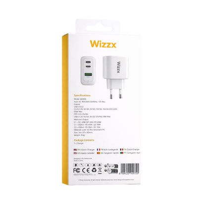 Wizzx 65W USB + USB-C Oplader